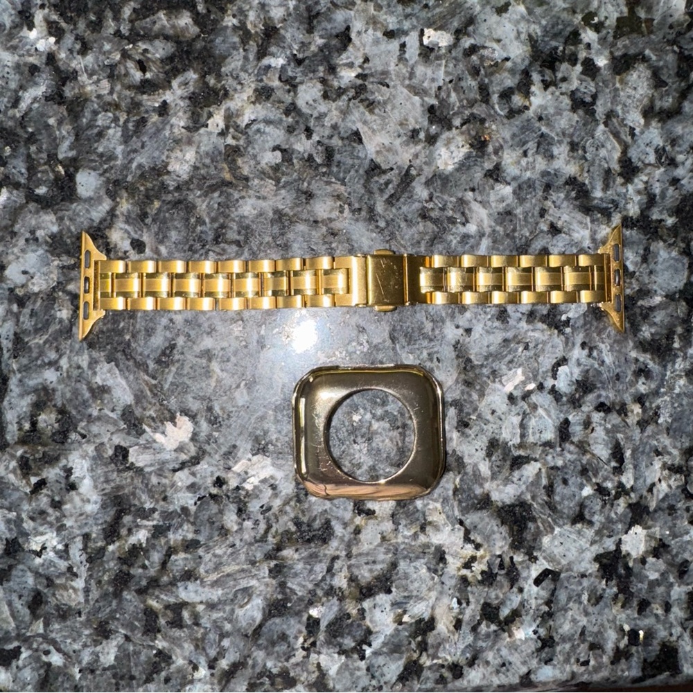 Gold Apple Watch Band and Bumper Face Case - Picture 1 of 3